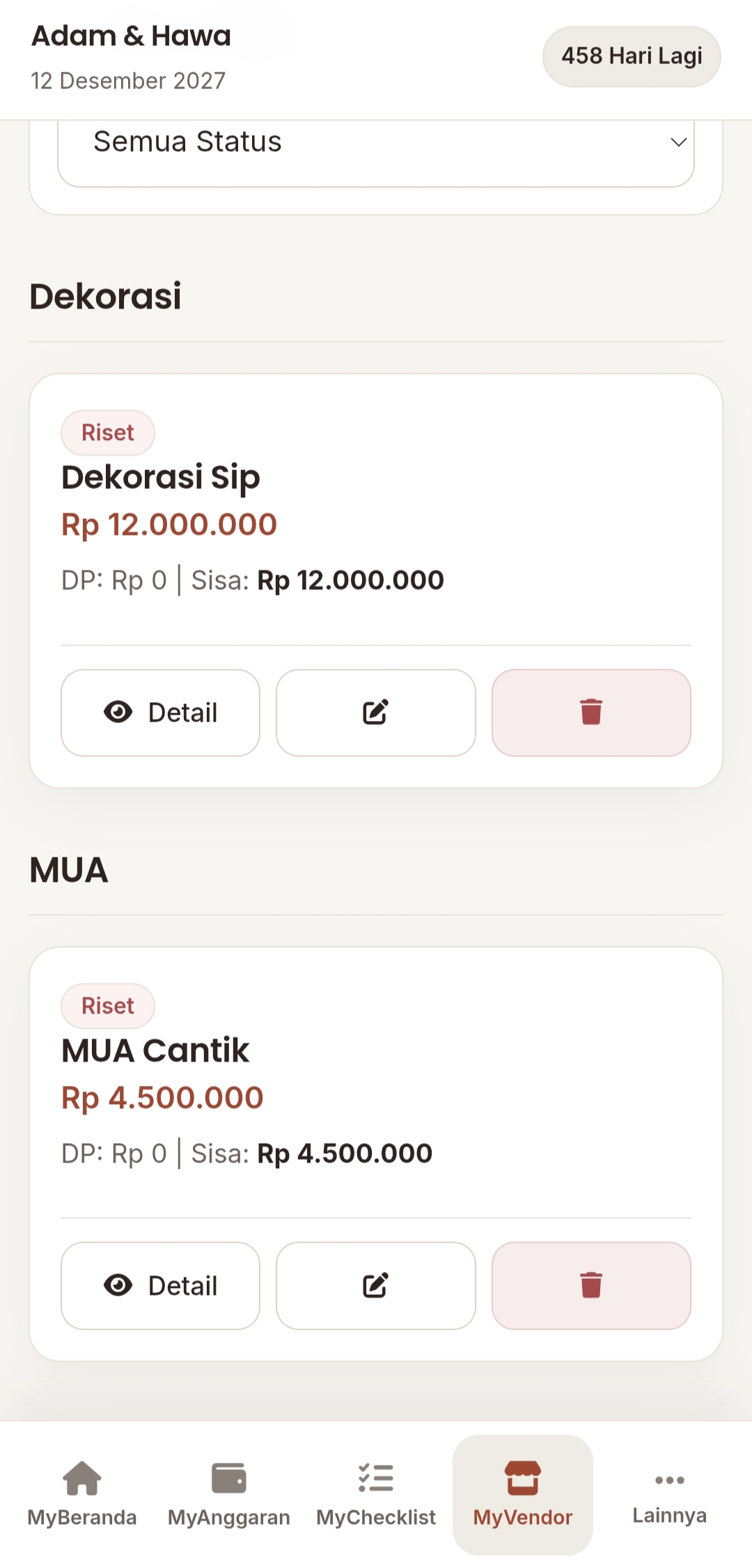 List Vendor